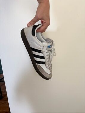 Adidas Samba White & Black Leather Sneakers